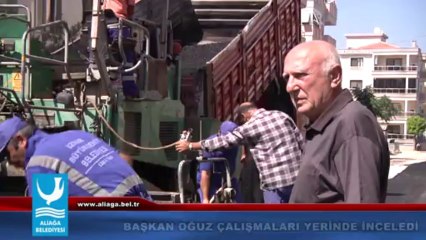 ALİAĞA BELEDİYESİ’NDEN BAYRAM ÖNCESİ ASFALT MESAİSİ