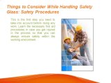 Things to Consider While Handling Safety Glass