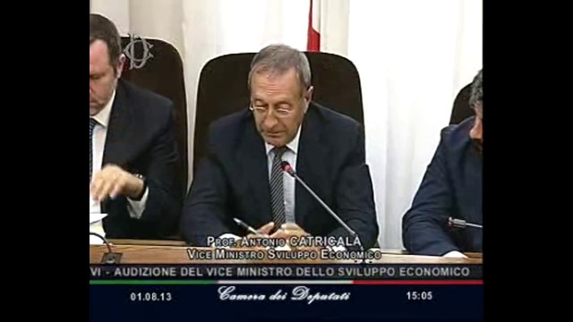 Roma - L'audizione del Viceministro dello sviluppo economico, Antonio Catricalà. (01.08.13)