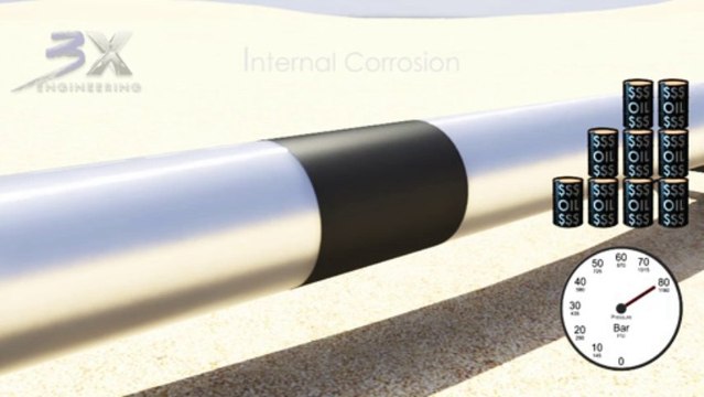 Pipe's internal corrosion repair with REINFORCEKiT-4D