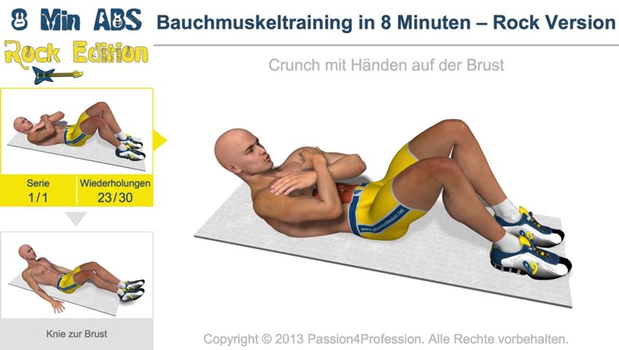 Bauchmuskeltraining in 8 Minuten – Rock Version