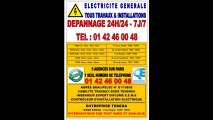 0142460048 - ELECTRICIEN PARIS 15eme DEPANNAGE IMMEDIAT ELECTRICITE