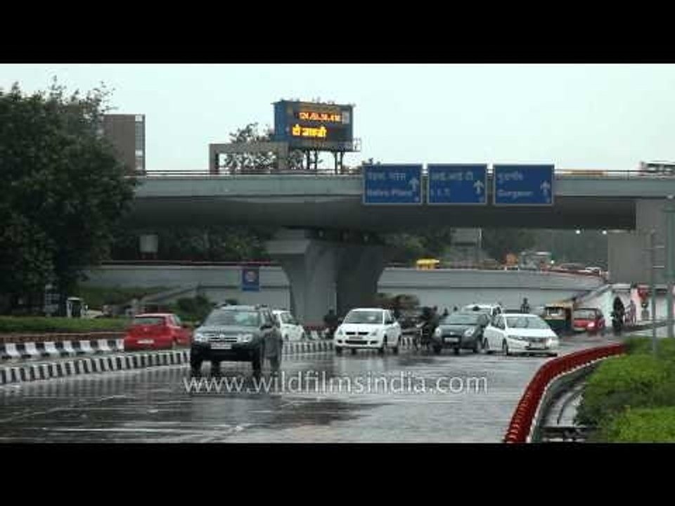 Aiims flyover on a monsoon evening