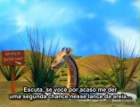 Girafa na areia movediça