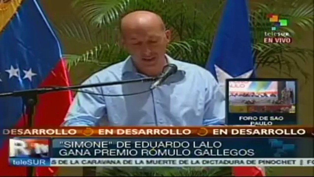 "Simone" del puertorriqueño Eduardo Lalo gana Premio Rómulo Gallegos