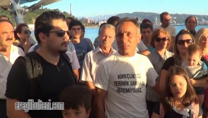 Her kulaçta ‘Termik santrale hayır’ dedi