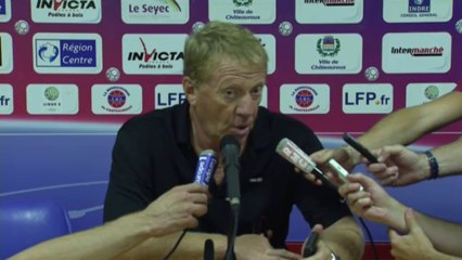Conférence de presse Châteauroux - Stade Brestois 29 (3-3) : Didier THOLOT (LBC) - Alex  DUPONT (SB29) - 2013/2014