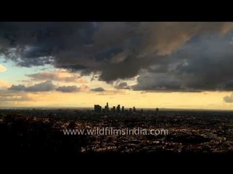 Rain over Los Angeles - lovely clouds time lapse