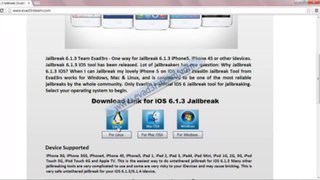 iOS 6.1.3 jailbreak Visit Site http://www.evad3rsteam.com/ Evad3rs Team