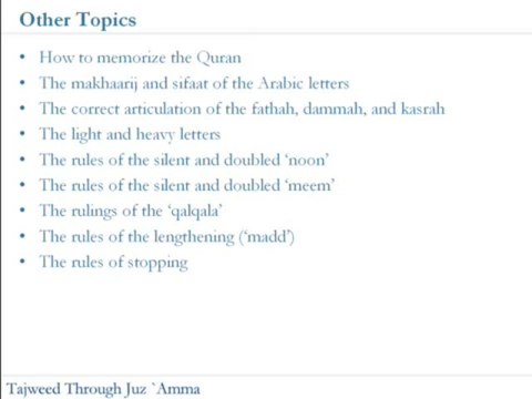 1- Introduction to Tajweed ul Quran Course outline in English