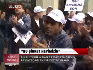 BİNALİ YILDIRIM'DAN THY EMEKÇİLERİNE DESTEK