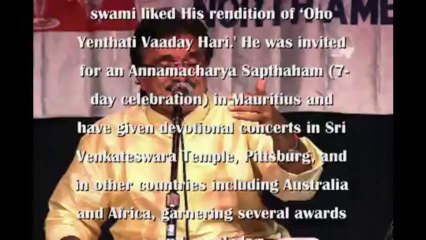 SAPNA 25TH ANNIVERSARY: PARUPALLI RANGANATH: ANNAMAYYA PADA SOURABHAM: "VEDUKONDAMA"