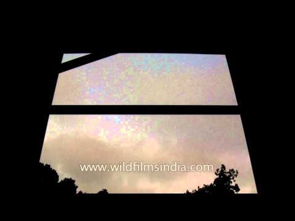 Overcast sky as seen from a window