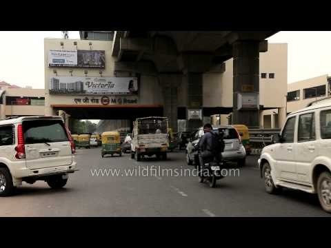 Smooth traffic flow outside the MG Road Metro Station