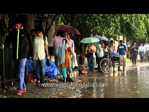 The way to Aiims Metro Station flooded