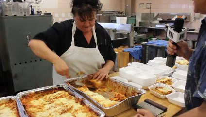 Cooking lasagna in the kitchen at Festa Italiana 2013 - Thunder Bay Ontario, Canada