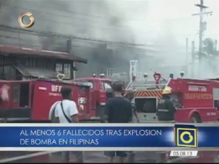 Filipinas: Al menos 5 muertos y 25 heridos tras estallar una bomba en una avenida