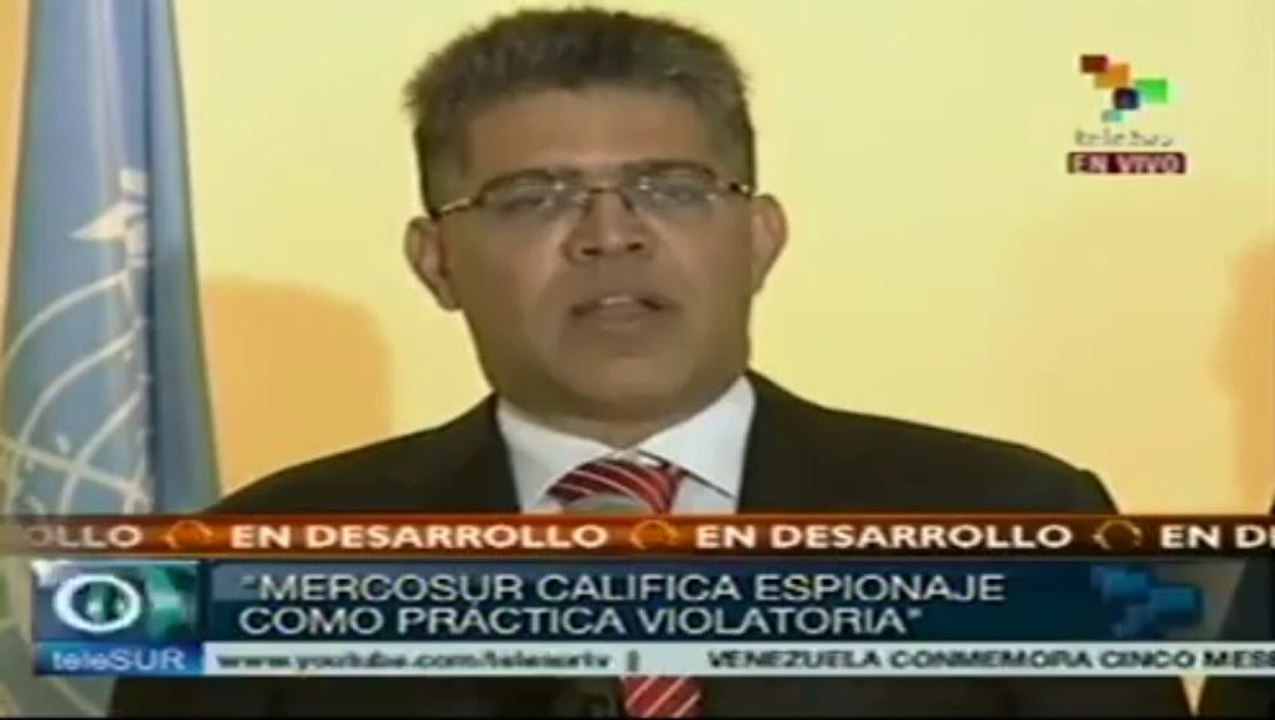 Cancilleres del Mercosur denuncian espionaje de EE.UU. ante la ONU