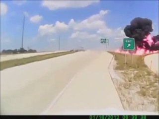 Big Rig Goes Airborn And Crashes In Firey Explosion