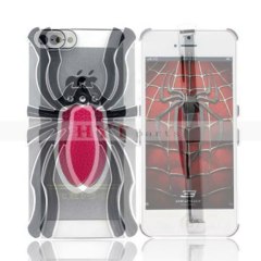 Hytparts.com-iPhone 5 Spider Design Plastic Hard Case Electroplate Silver & Hot Pink