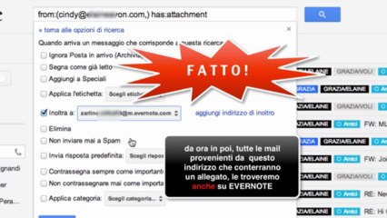 ALLEGATI DI GMAIL SU EVERNOTE