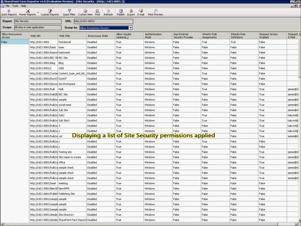 SharePoint Farm reporting - SharePoint Farm Reporter