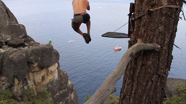 Mike Wilson 99 Foot Rope Swing Quadruple Backflip