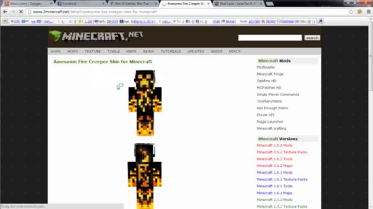 Awesome Fire Creeper Skin for Minecraft