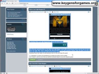 Metro Last Light Generator Keys
