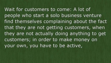 Why Some Solo Business Ventures Fail