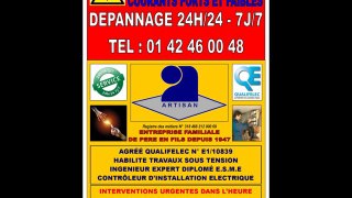 SOS ELECTRICIEN QUALIFELEC - 0142460048 - PARIS 16eme - OUVERT EN AOUT - URGENCE 24H/24