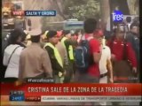 CRISTINA F. DE KIRCHNER ABUCHEADA EN ROSARIO EN EL LUGAR DE LA TRAGEDIA