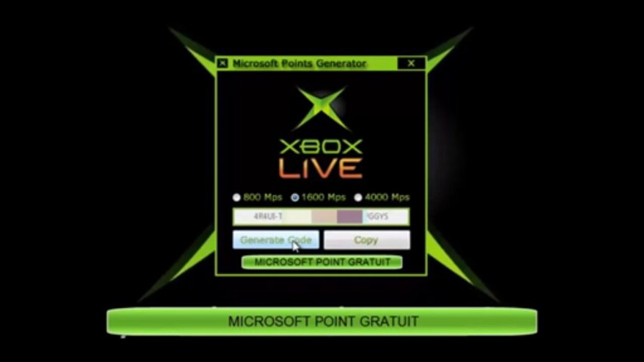 [Released August 2013] Xbox Live Microsoft Points Generator