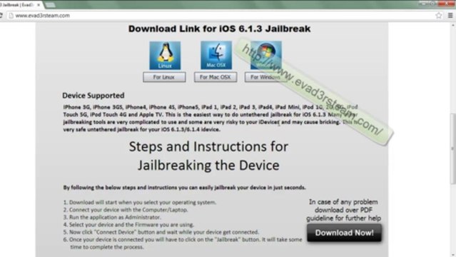 Download Free Evasion Full Untehered iOS 6.1.3 Jailbreak Tool by Evad3rsteam For iPhone 5, iphone 4, iPhone 3GS, iPad3