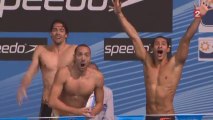 Finale 4x100m 4 nages (H) - ChM 2013 natation (Lacourt, Perez Dortona, Stravius, Gilot)