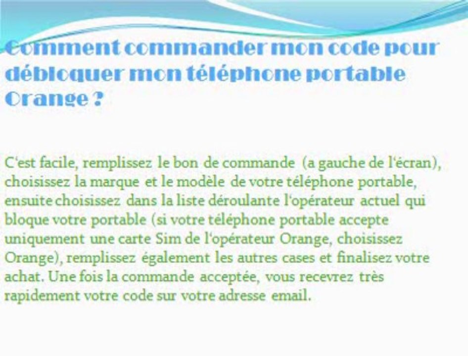 Deblocage telephone orange