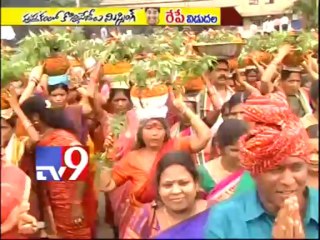 Telangana Secretariat employees celebrate Bonalu