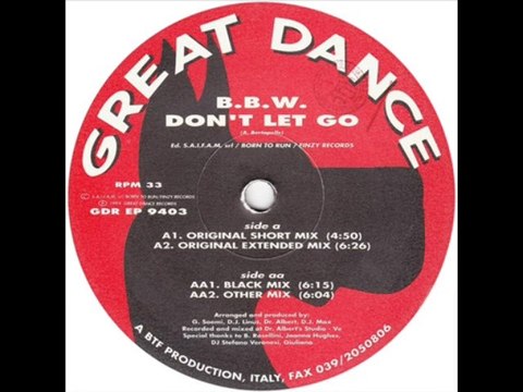 B.B.W. - Don't Let Go (Original Extended Mix)