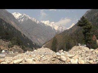 Sudarshan Parbat peeps out from head of Gangotri valley