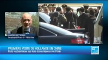 Les premiers pas du président Hollande en Chine