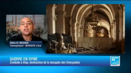 Victime des combats, le minaret de la Grande mosquée d'Alep s'effrondre