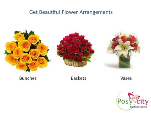 Flower Arrangements with Baskets, Bunches and Vases Online in India
