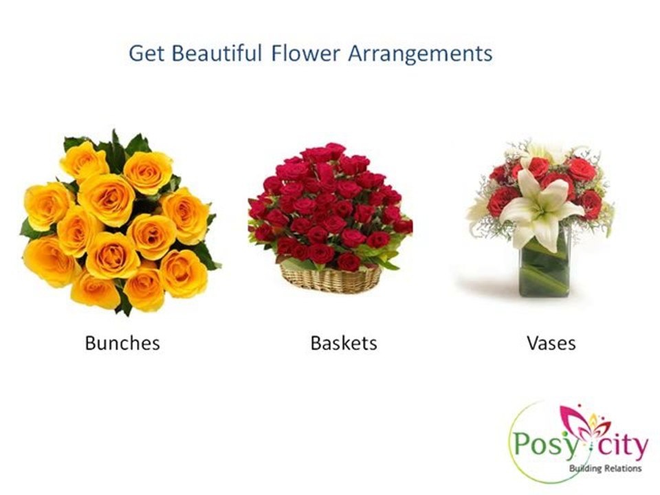 Flower Arrangements with Baskets, Bunches and Vases Online in India