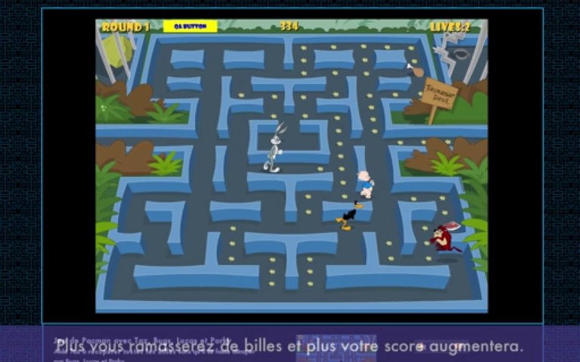 Jeu 'Pacman avec Taz'