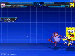 Mugen Bloopers Rigby & Spongebob Beat There Own Butt