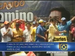 Carlos Ocariz formaliza su inscripción para el municipio Sucre