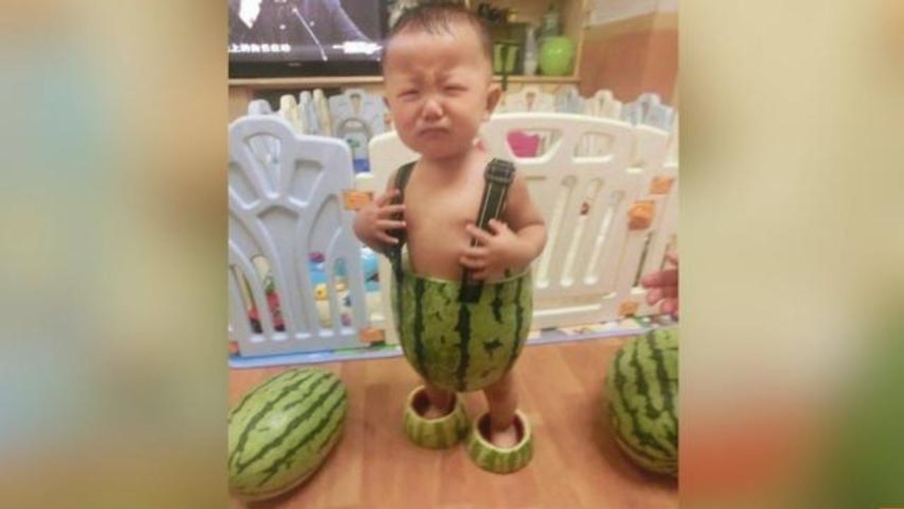 Babies Wearing Watermelons as Overalls are China's Latest Thing - video ...