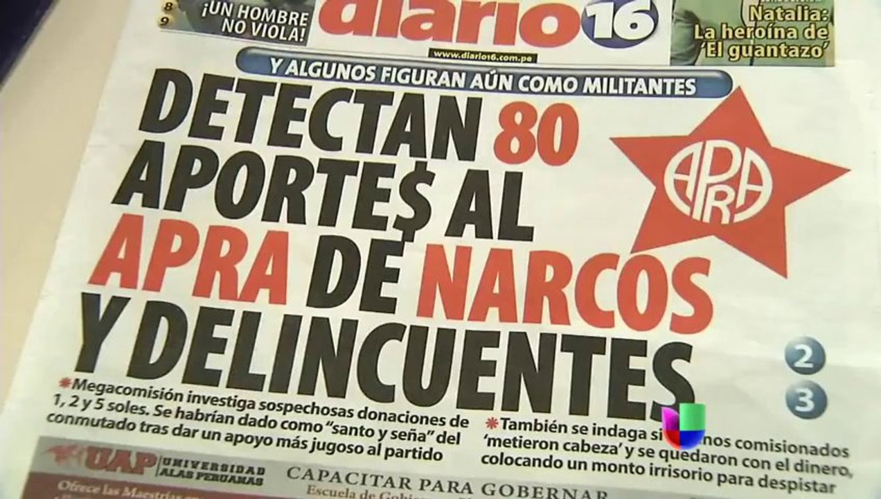 NARCOESTADO: Políticos peruanos en líos de narcotráfico (Noticiero Univisión 08-08-2013)