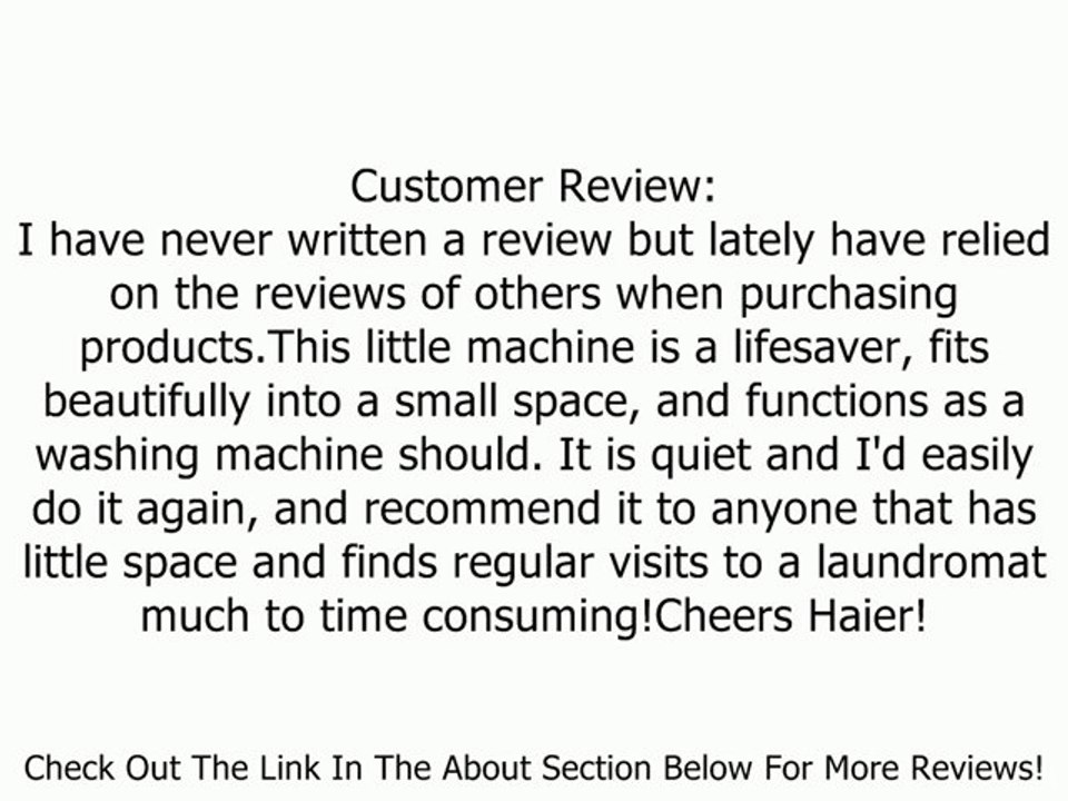 Haier HLP23E Electronic 1-1/2-Cubic-Foot Touch Pulsator Top-Loading Portable Washing Machine Review