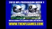 Watch Dallas Cowboys vs Oakland Raiders Live Stream August 9, 2013